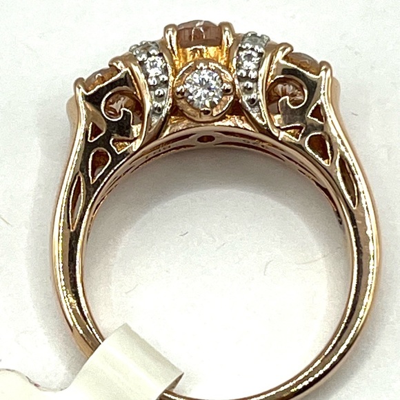 Peach morganite 18k rose gold over silver ring 1.63ctw size 6 - Picture 7 of 10